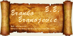 Branko Branojević vizit kartica